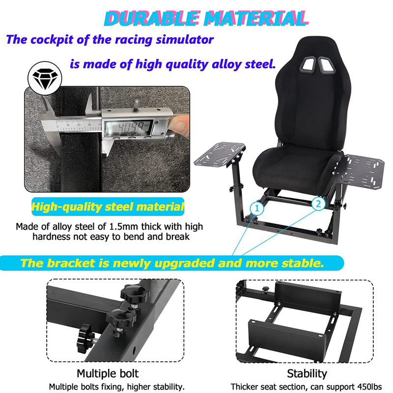 Anman Flight Simulation Cockpit Or Racing Wheel Stand With Seat Fit